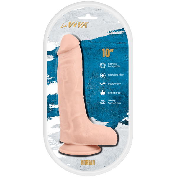 La Viva Adrian 10 Inches Harness Dildo Flesh Realistic Dildos