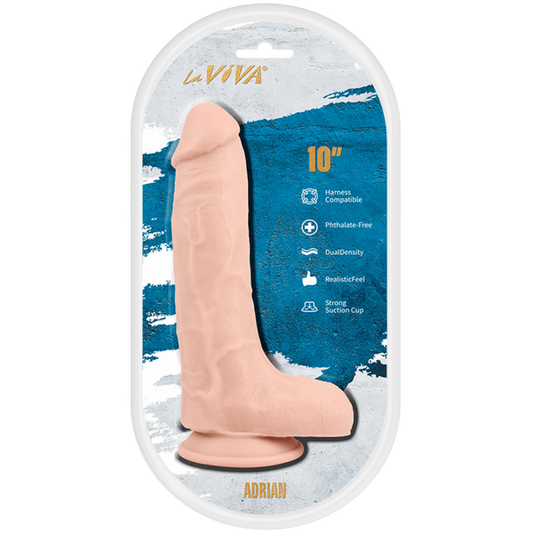 La Viva Adrian 10 Inches Harness Dildo Flesh - Realistic Dildos