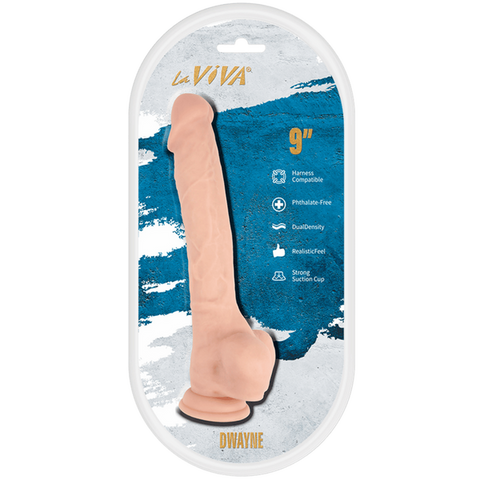 La Viva Dwayne 9 Inches Suction Cup Realistic Dildo Flesh - Realistic Dildos