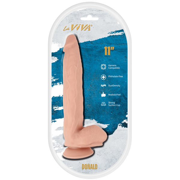 La Viva Donald 11 Inches Realistic Feel dildo Flesh Realistic Dildos