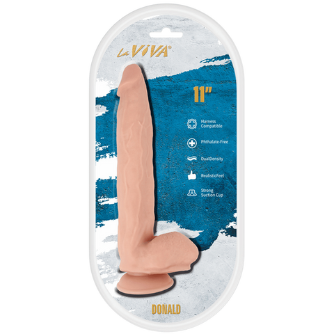 La Viva Donald 11 Inches Realistic Feel dildo Flesh - Realistic Dildos