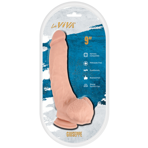 La Viva Giuseppe 9 Inches Realistic Dildo Flesh - Realistic Dildos