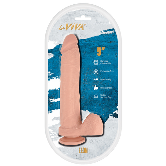 La Viva Elon 9 Inches Harness Compatible Dildo Flesh - Realistic Dildos