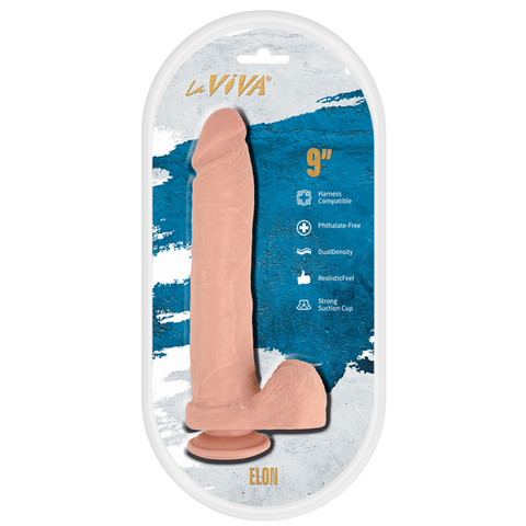 La Viva Elon 9 Inches Harness Compatible Dildo Flesh - Realistic Dildos