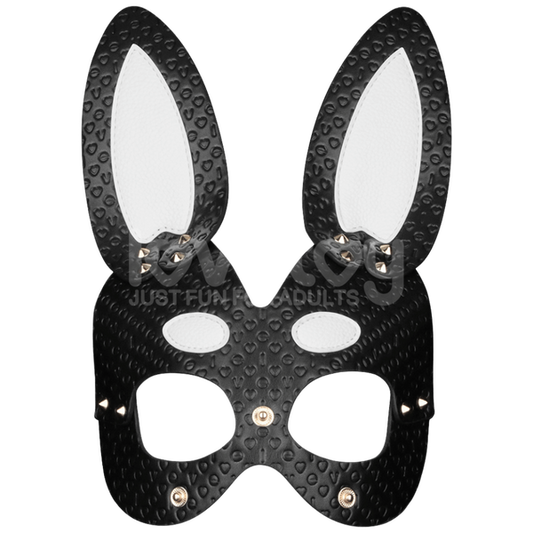 Lovetoy BDSM Play Adjustable Rebel Bunny Mask Black White Masks And Blindfolds