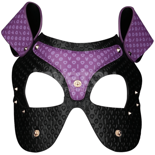 Lovetoy Wicked Pup Play Durable Bondage Mask Purple Black Masks And Blindfolds