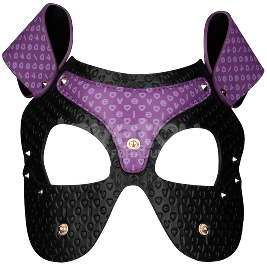 Lovetoy Wicked Pup Play Durable Bondage Mask Purple Black Masks And Blindfolds