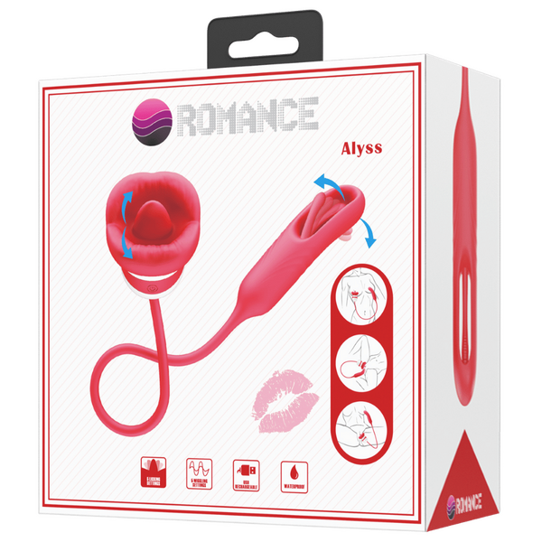 Pretty Love Alyss Hot Lips Clitoral Vibrator Red/White Clit Ticklers and Pulsators