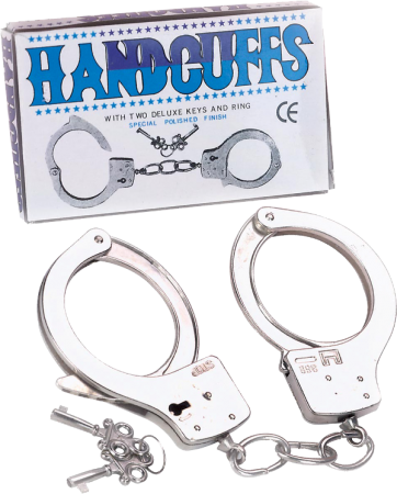 Excellent Power Metal Handcuffs With Two Deluxe Keys & Ring - Cuffs And Restraints
