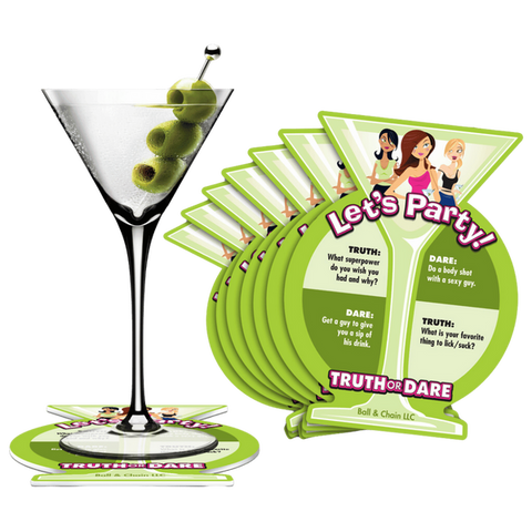 Ball & Chain Truth or Dare Bachelorette Party Coaster - Party Gifts and Novelties