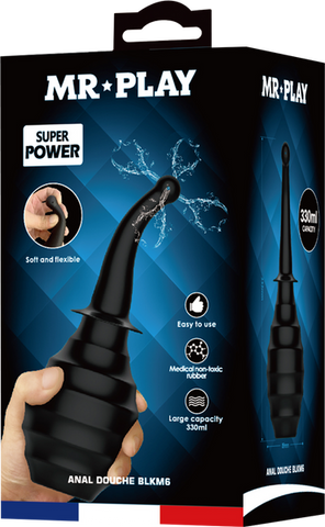 Mr Play Large Capacity Anal Douche BLKM6 Black - Enemas and Douches