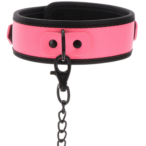 Scala Glow In The Dark Collar and Chain Leash - Collars and Leads