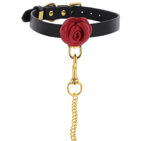 Scala Taboom Wild Roses Fetish Collar and Leash - Collars and Leads