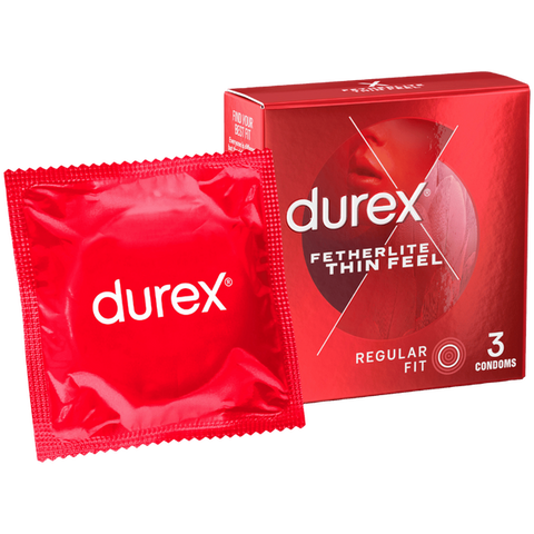 Durex Fetherlite Thin Feel Regular Fit Condoms 3 Piece - Condoms