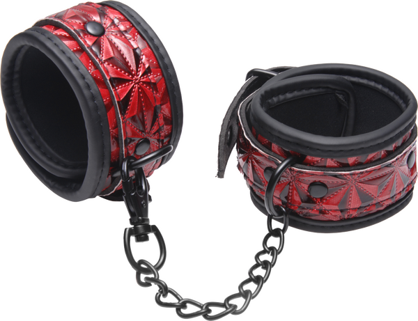 Master Series Crimson Tied Embossed Bondage Ankle Cuffs Cuffs And Restraints