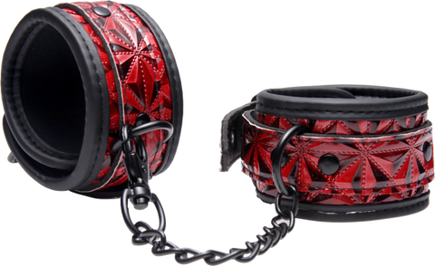 Master Series Crimson Tied Embossed BDSM Play Wrist Cuffs - Cuffs And Restraints