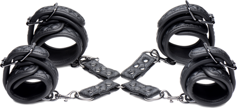 Master Series Concede Wrist and Ankle Restraint Set With Bonus Hog Tie Adaptor - Cuffs And Restraints
