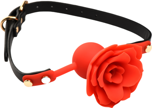 Master Series Blossom Gag Silicone Gag Rose - Bondage Gags and Bits