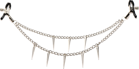 Master Series Daggers Double Chain Fetish Play Nipple Clamps Nipple and Clit Clamps