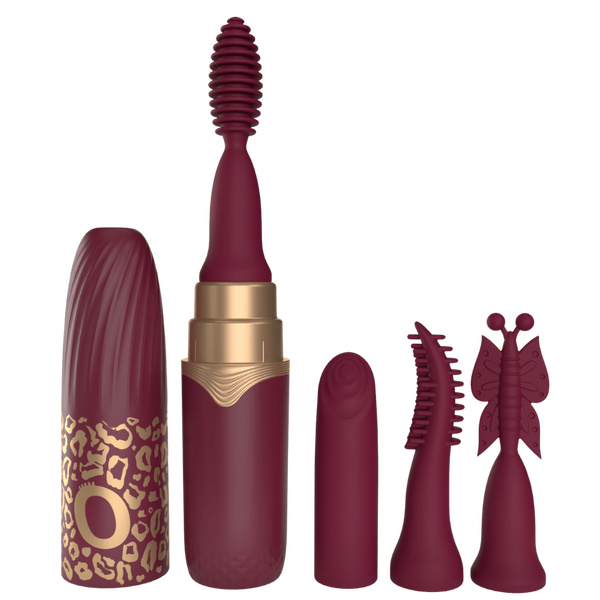 Screaming O Premium 10 Function Lipstick Vibrator Merlot Clit Ticklers and Pulsators