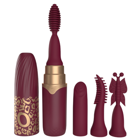 Screaming O Premium 10 Function Lipstick Vibrator Merlot - Clit Ticklers and Pulsators