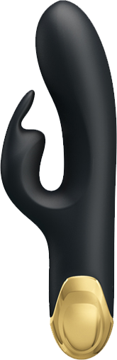 Pretty Love Double Pleasure 7 Function Rechargeable Rabbit Vibrator Black Rabbit Vibrators