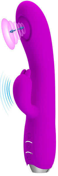 Pretty Love Rechargeable Regina Pulsating Rabbit Vibrator Purple Rabbit Vibrators