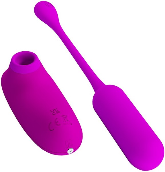 Pretty Love Curupira Multifunctional 2 In 1 Remote Control Clitoral Massager Purple Clit Ticklers and Pulsators