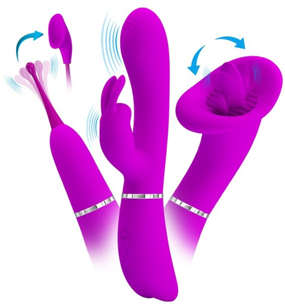 Pretty Love Velvety Silicone & Vibrating Thrill Kit Purple Sex Kits