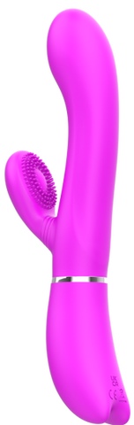 Pretty Love USB Rechargeable Rabbit Style Clitoris Vibrator Purple - Rabbit Vibrators
