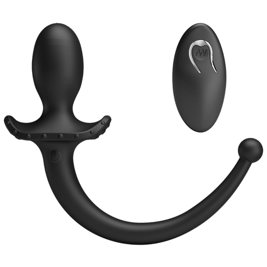 Baile Remote Control Vibrating Silicone Butt Plug Tail Black Butt Plugs