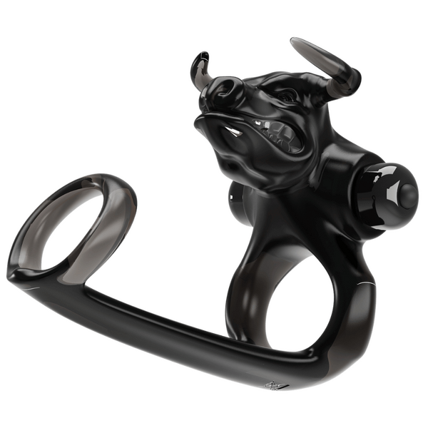 Pretty Love Bull Warrior Innovative Cock Ring Black Stretchy Cock Rings