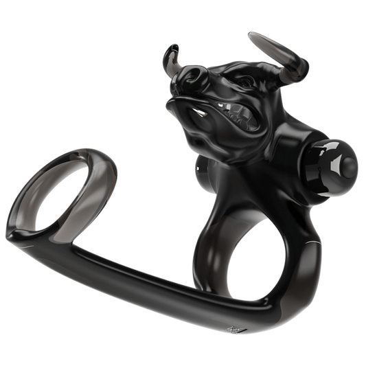 Pretty Love Bull Warrior Innovative Cock Ring Black - Stretchy Cock Rings
