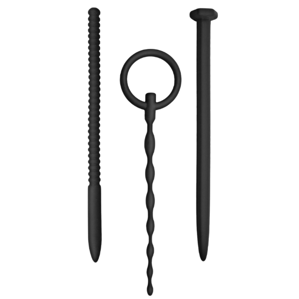 Knot Knot Nail Silicone Urethral Sounding Kit Black Urethral Sounds