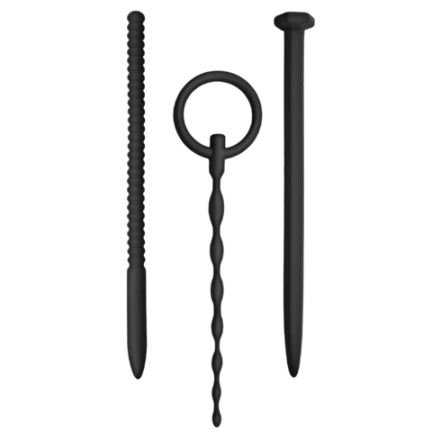 Knot Knot Nail Silicone Urethral Sounding Kit Black - Urethral Sounds