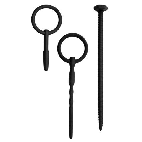 Knot Knot Screw Silicone Urethral Sounding Kit Black - Urethral Sounds