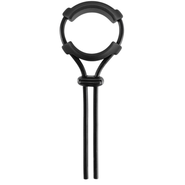 Jet Horny Adjustable Silicone Mens Cock Ornament Black Stretchy Cock Rings
