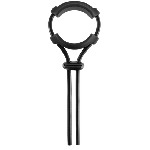 Jet Horny Adjustable Silicone Mens Cock Ornament Black - Stretchy Cock Rings