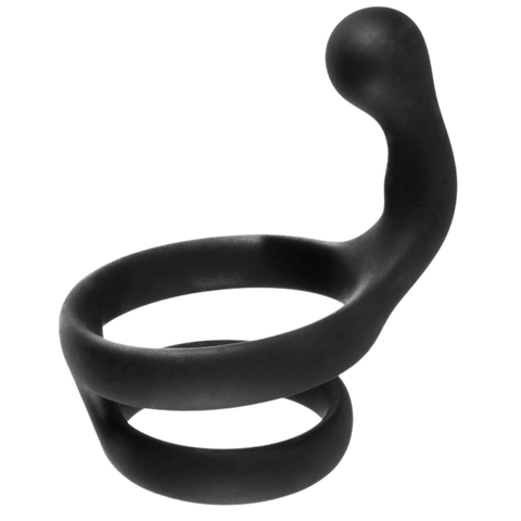 Excellent Power Cock Ring with Clitoral Stimulator Black - Stretchy Cock Rings