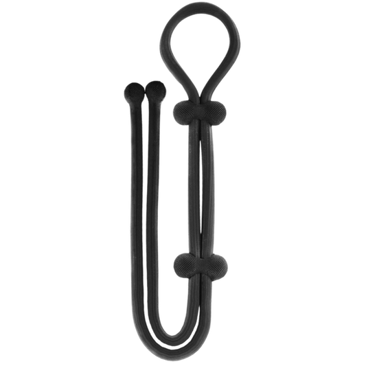 Jet Horny Adjustable Cock Ring with Ball Strap Black - Stretchy Cock Rings
