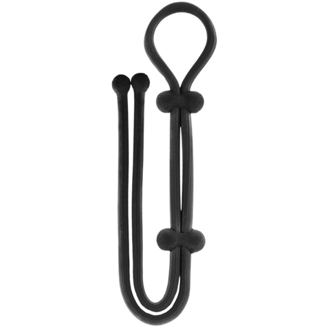 Jet Horny Adjustable Cock Ring with Ball Strap Black - Stretchy Cock Rings