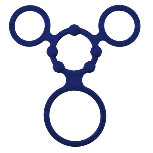 Enduring Silicone Triple Ring With Ball Stretcher - Ball Stretchers and Crushers