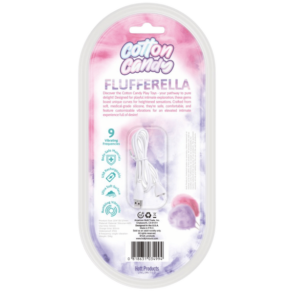 Hott Products Flufferella 9 Function Rechargeable G Spot Vibrator Cotton Candy G-Spot Vibrators