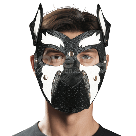 Lovetoy Rebellion Reign Howl Pup Play BDSM Mask Black White Masks And Blindfolds