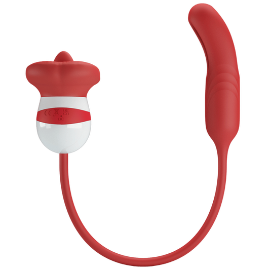 Pretty Love Alyss Hot Lips Clitoral Vibrator Red/White - Clit Ticklers and Pulsators