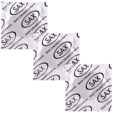 Sax Black Straight Shafted Smooth Latex Condoms 144 Pack - Condoms
