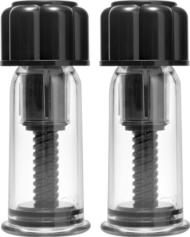 Master Series Black Maxxx Powerful Twist Nipple Suckers - Nipple and Clit Clamps