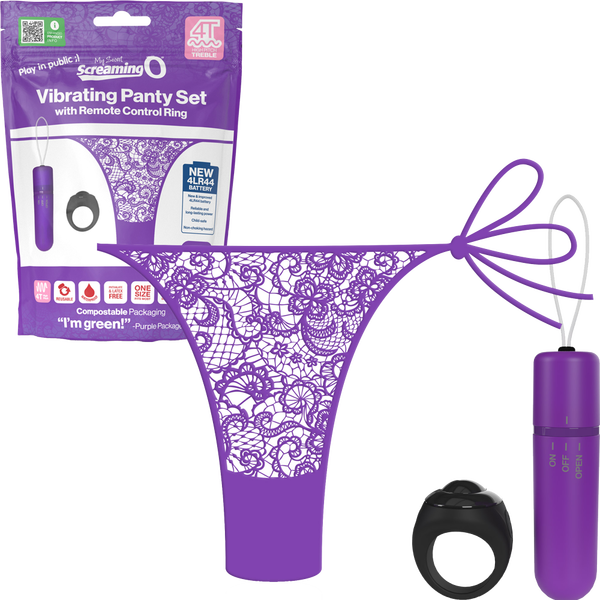 Screaming O Vibrating Panty Set With Remote Ring 4t High Pitch Treble Remote Control Vibrators