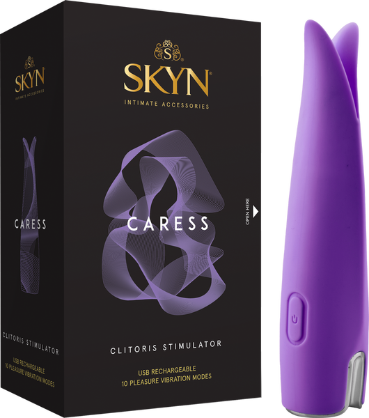 Skyn Caress 10 Function Rechargeable Clitoral Stimulator Clit Ticklers and Pulsators