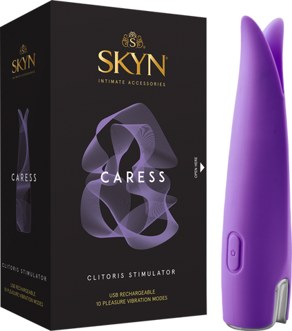 Skyn Caress 10 Function Rechargeable Clitoral Stimulator - Clit Ticklers and Pulsators